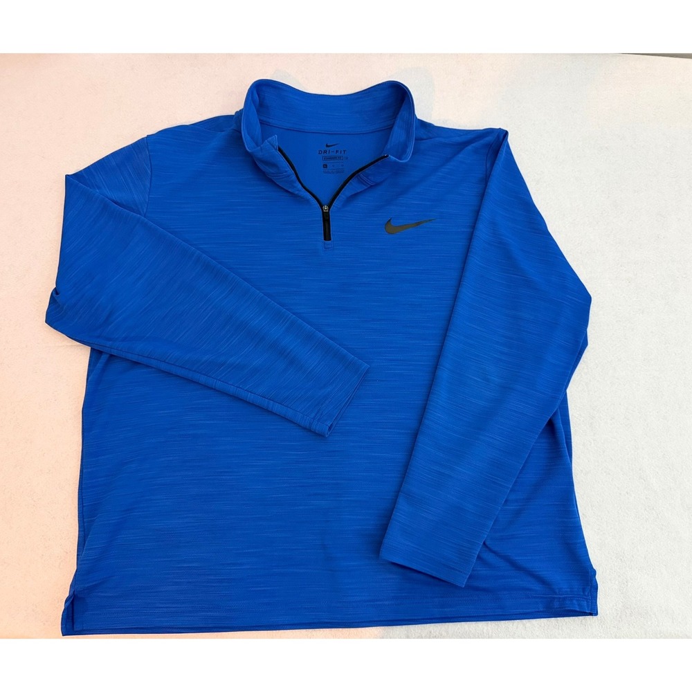 Nike Dri-FIT Mens XL Royal Blue Quarter Zip Pullover Golf Training Lightweight